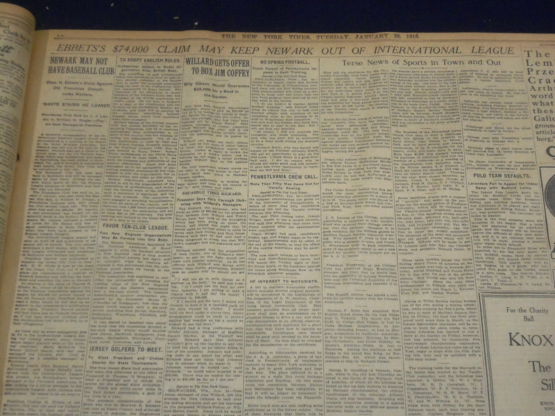 1916 JANUARY 25 NEW YORK TIMES - CAPABLANCEA WINS TWO CHESS GAMES - NT 9066