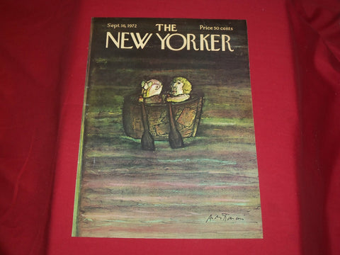 1972 SEPTEMBER 16 NEW YORKER MAGAZINE FRONT COVER ONLY - GREAT ART FOR FRAMING