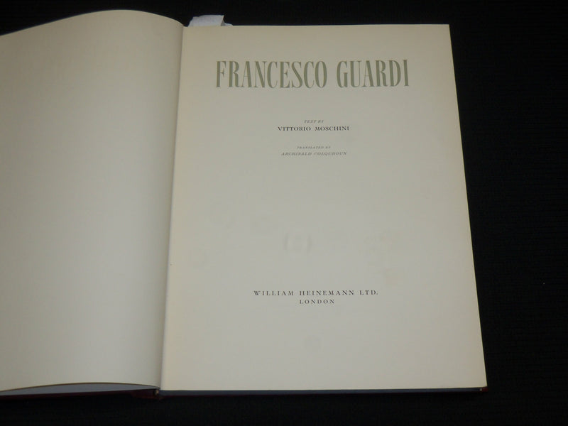 1956 FRANCESCO GUARDI HARDCOVER BOOK BY VITTORIO MOSCHINI - R 728V