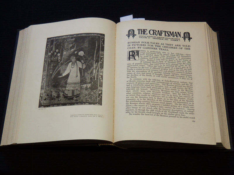 1908 OCTOBER-1909 MARCH THE CRAFTSMAN MAGAZINE BOUND VOLUME - KD 7887