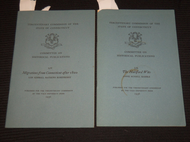 1936 CONNECTICUT COMMITTEE ON HISTORICAL PUBLICATIONS LOT OF 2 - K 632