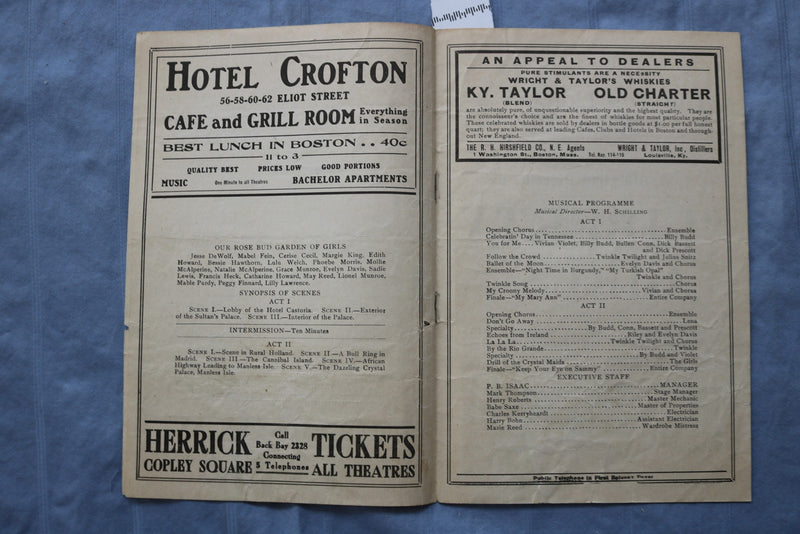 1914 AUGUST 31 THE STAR AND GARTER SHOW PROGRAM - GAIETY THEATRE - K 2749