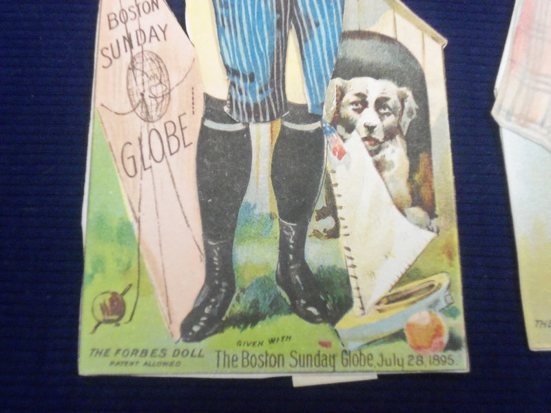 1895 JULY THE FORBES DOLL BOSTON GLOBE CUT OUTS LOT OF 2 FROM NEWSPAPER - J 1780