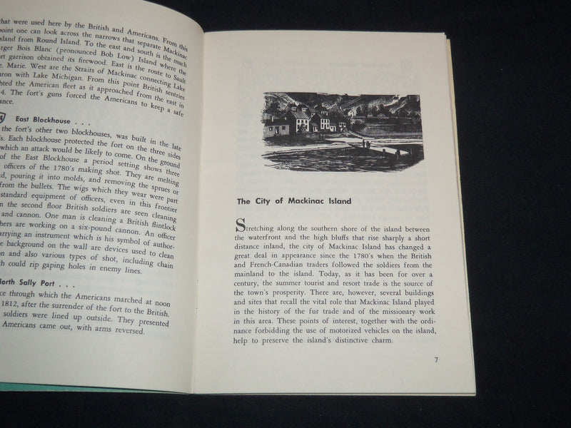1962 MACKINAC ISLAND HISTORIC GUIDEBOOK - FORT MACKINAC - SOFTCOVER - J 8674