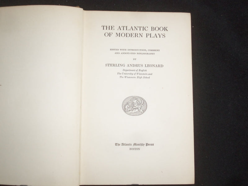 1921 THE ATLANTIC BOOK OF MODERN PLAYS HARDCOVER BOOK-STERLING LEONARD - KD 9257