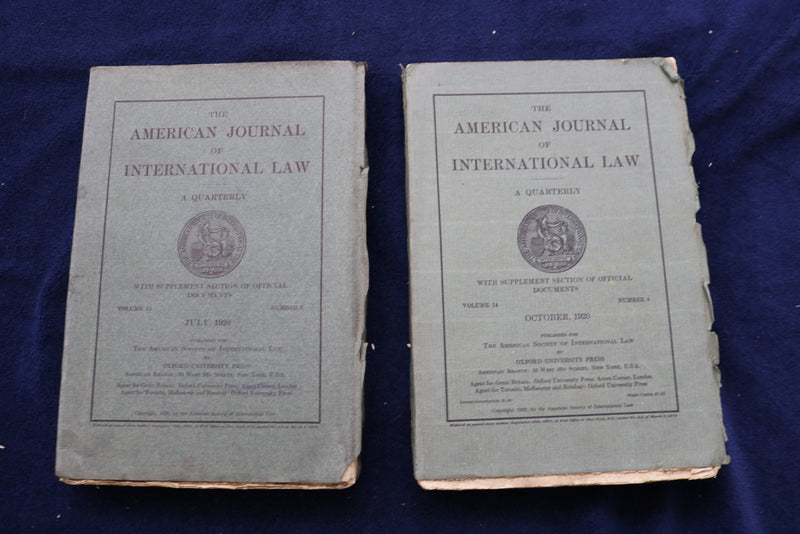 1917-1920 AMERICAN JOURNAL OF INTERNATIONAL LAW - LOT OF 8 - O 3369