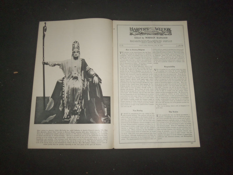 1915 JUNE 12 HARPER'S WEEKLY MAGAZINE - SORROW IN QUEENSTOWN - SP 1520F