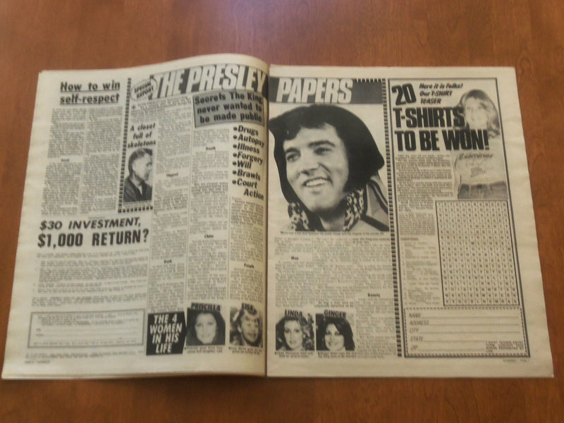 1978 JUNE 20 NATIONAL EXAMINER NEWSPAPER - SECRET ELVIS PRESLEY PAPERS - NP 4727