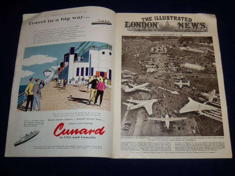 1960 SEPTEMBER 10 ILLUSTRATED LONDON NEWS MAGAZINE - FARNBOROUGH SHOW - E 8056