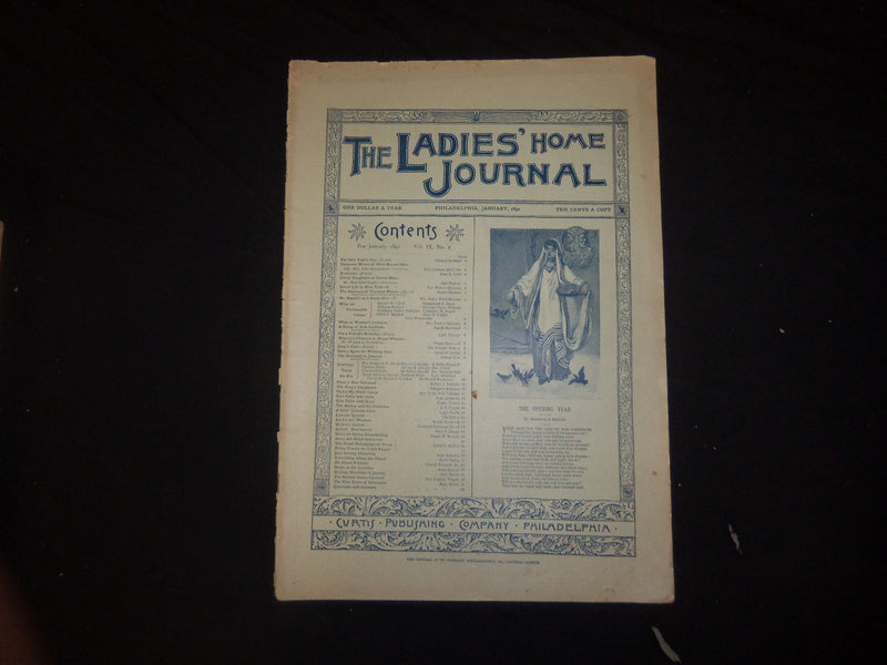1892 JANUARY LADIES' HOME JOURNAL MAGAZINE - GREAT ILLUSTRATIONS & ADS - ST 2357