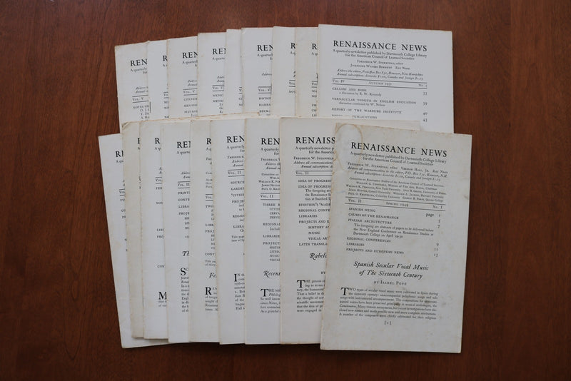 1949-1953 RENAISSANCE NEWS MAGAZINE - DARTMOUTH COLLEGE - LOT OF 18 - O 3914