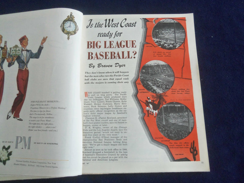 1947 MAY SPORT MAGAZINE - RACING ROUNUP - BASEBALL MAP OF THE U.S.A. - ST 7209