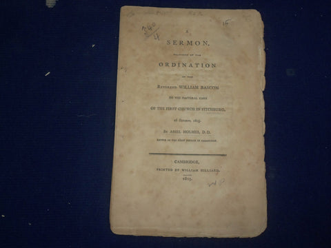 1805 ABIEL HOLMES SERMON AT FIRST CHURCH IN FITCHBURG BY ABIEL HOLMES - J 4596