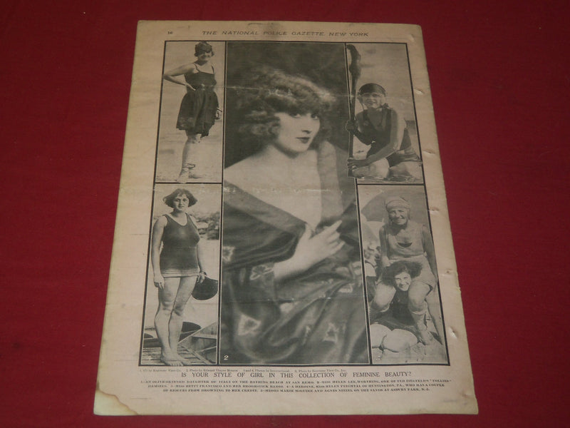 1922 SEPT 9 THE NATIONAL POLICE GAZETTE MAGAZINE - GERTRUDE EDERLE - B 5748