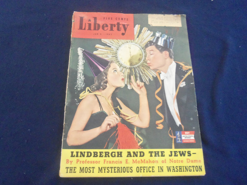 1942 JANUARY 3 LIBERTY MAGAZINE - LINDBERGH AND THE JEWS - B 4197A