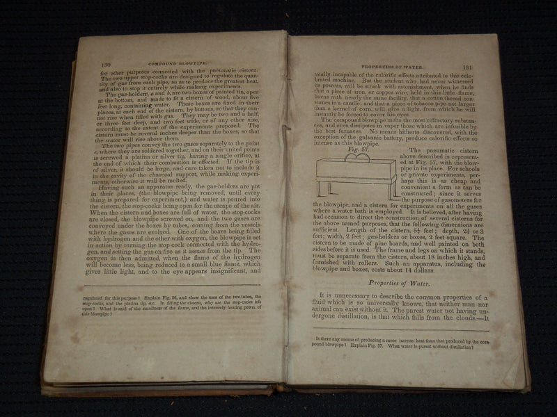 1836 ELEMENTS OF CHEMISTRY BOOK BY J. L. COMSTOCK, M. D. - 19TH EDITION - J 8121