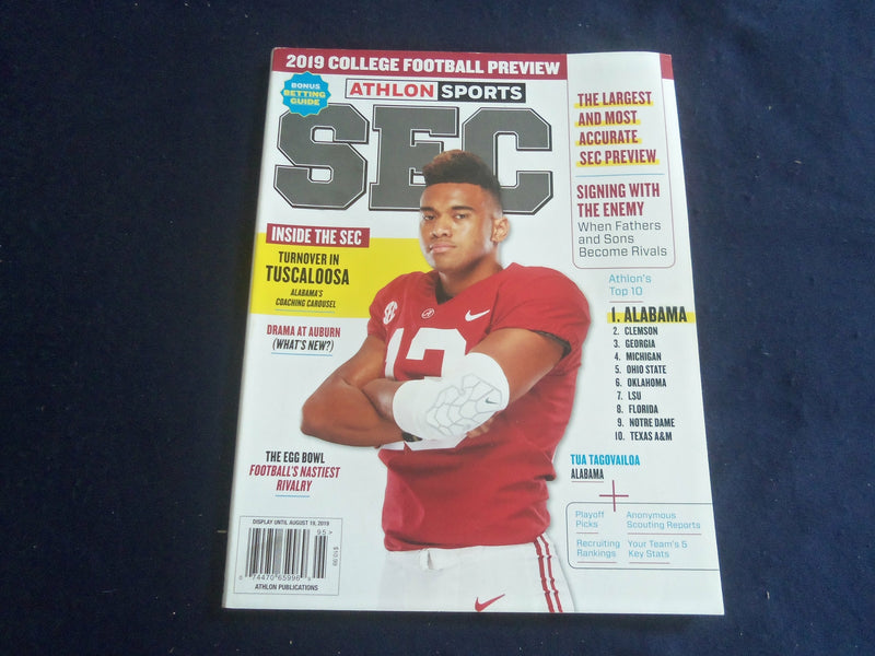 2019 ALTHON SPORTS MAGAZINE -2019 COLLEGE FOOTBALL PREVIEW -TAGOVAILOA -SP 1220H