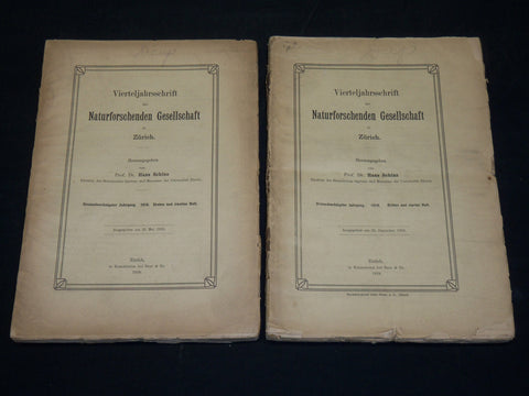 1918 VIERTELJAHRSSCHRIFT DER NATURFORSCHENDEN GESELLSCHAFT LOT OF 2 - WR 106D