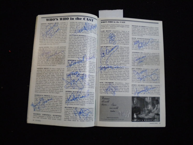 2003 CINDERELLA PLAYBILL - 21 SIGNATURES - J 8258