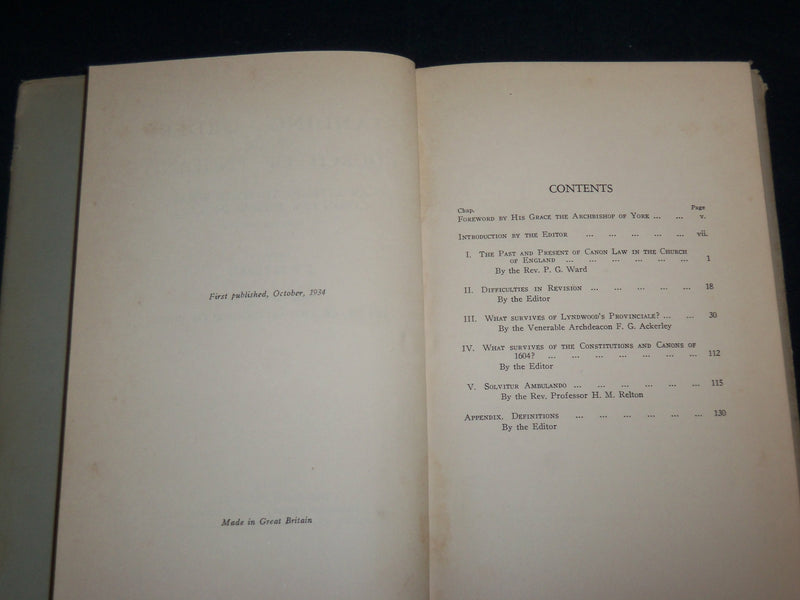 1934 STANDING ORDERS OF THE CHURCH OF ENGLAND HARDCOVER BOOK - KD 7062
