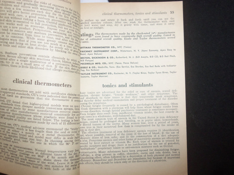 1958 CONSUMER REPORTS BUYING GUIDE ISSUE SOFTCOVER BOOK - J 9937