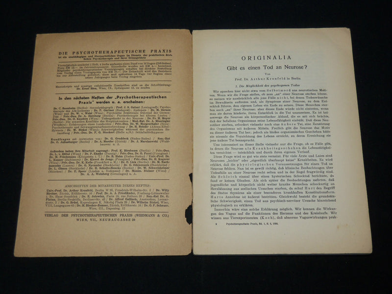 1934-1936 PSYCHOTHERAPEUTISCHE PRAXIS GERMAN MAGAZINE LOT OF 4 ISSUES - WR 572H