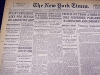 1936 SEPT 26 NEW YORK TIMES - SPANISH PRESIDENT ASKS FOR REFUGE ON SHIP- NT 2075