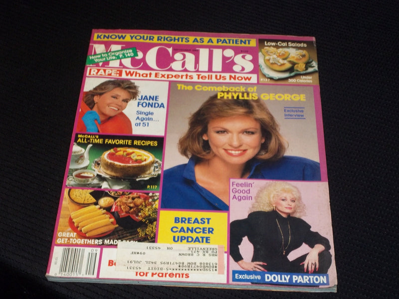 1989 SEPTEMBER MCCALL'S MAGAZINE - PHYLLIS GEORGE FRONT COVER - E 652