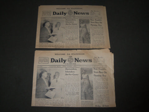 1961 FEBRUARY 14 THE DAILY NEWS OF THE VIRGIN ISLANDS LOT OF 2 - NP 1868H