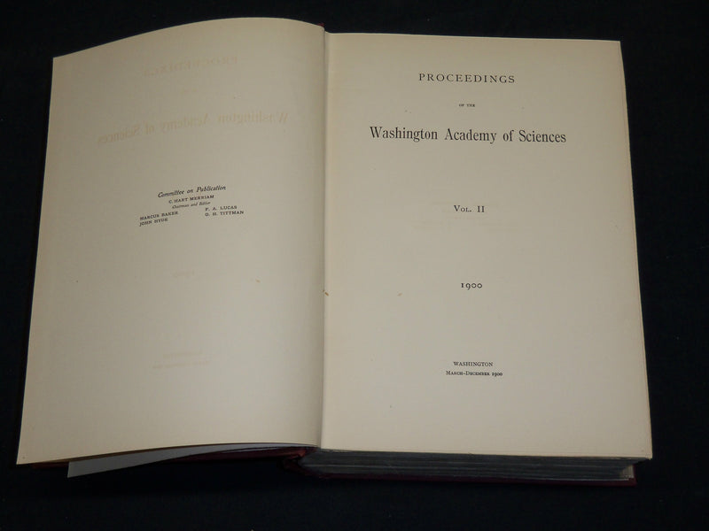 1900-1902 WASHINGTON ACADEMY OF SCIENCES PROCEEDINGS VOLUME LOT OF 3 - R 8D