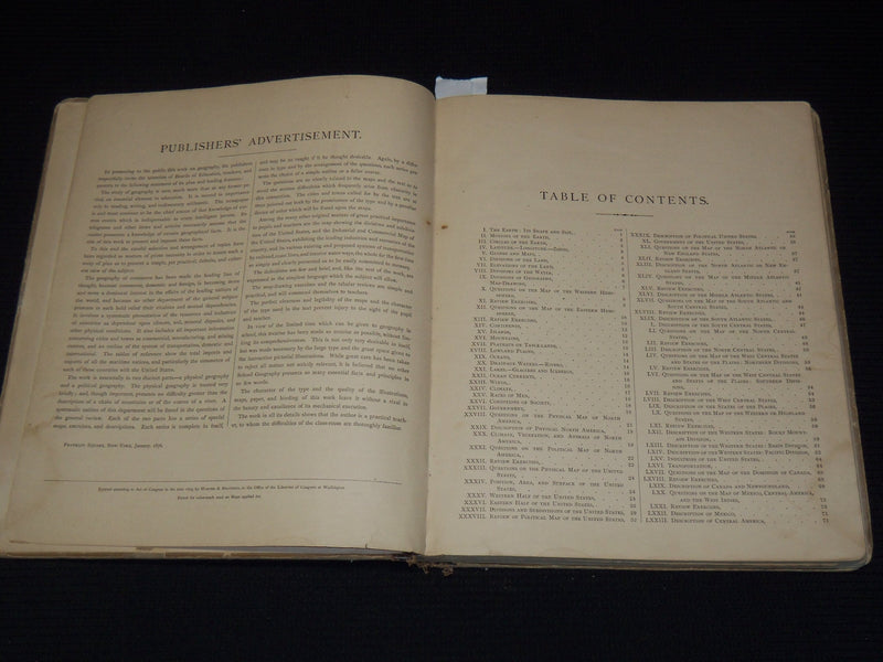 1879-1880 HARPER'S SCHOOL GEOGRAPHY ILLUSTRATED BOOKS LOT OF 2 - KD 7987