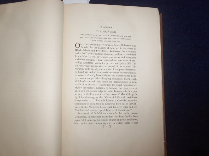 1914 THE HISTORY OF BROWN UNIVERSITY HARDCOVER BOOK BY WALTER BRONSON - KD 9081