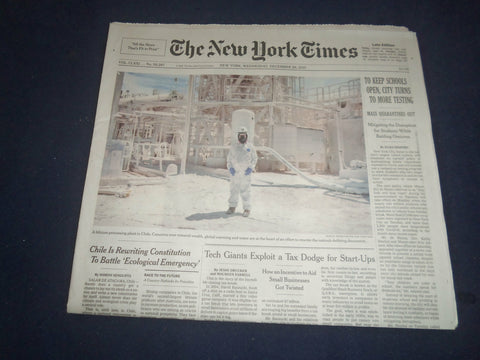 2021 DECEMBER 29 NEW YORK TIMES - TO KEEP NYC SCHOOLS OPEN, TURN TO MORE TESTING
