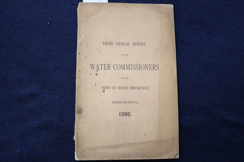 1896 BROOKLINE WATER COMMISSIONERS ANNUAL REPORT SOFTCOVER BOOK - K 797