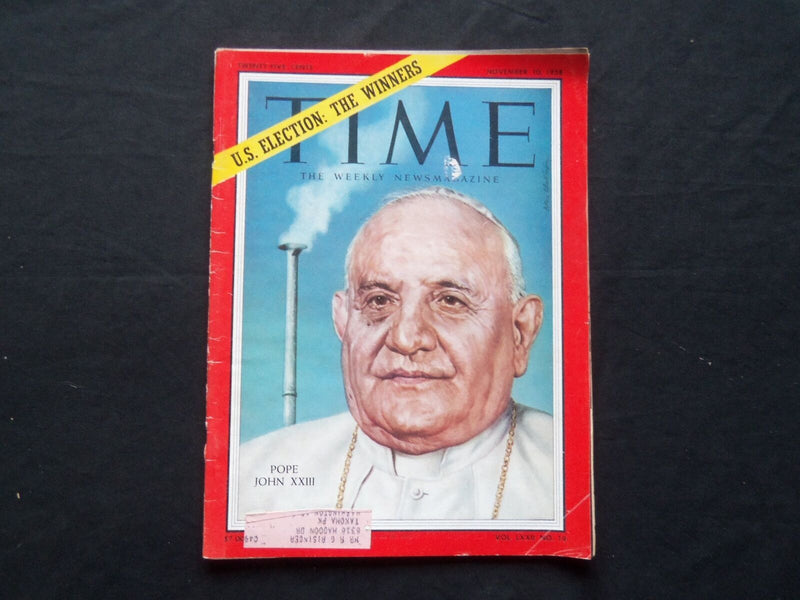1958 NOVEMBER 10 TIME MAGAZINE - POPE JOHN XXIII - T 1663