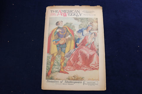 1949 NOV 6 AMERICAN WEEKLY MAGAZINE - BEAUTIES OF SHAKESPEARE COVER - E 22658