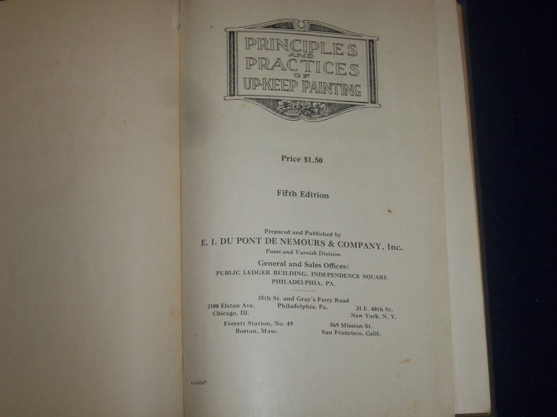 1923 PRINCIPLES AND PRACTICES OF UP KEEP PAINTING VOLUME 5TH EDITION - KD 3110