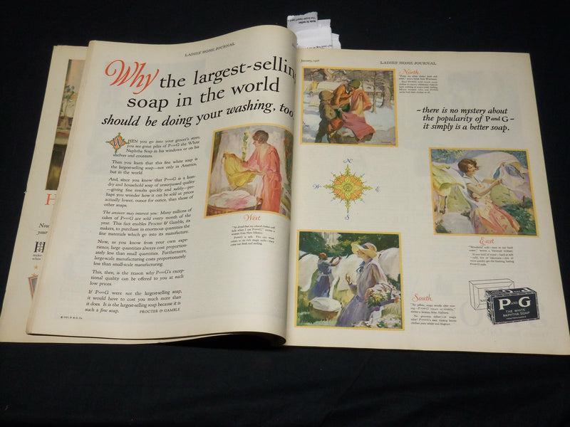 1928 JANUARY LADIES HOME JOURNAL MAGAZINE - BEAUTIFUL FRONT COVER - F 349