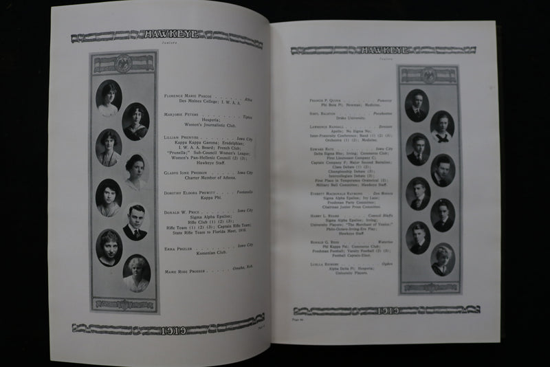 1919 THE HAWKEYE UNIVERSITY OF IOWA YEARBOOK - IOWA CITY, IOWA - YB 3536