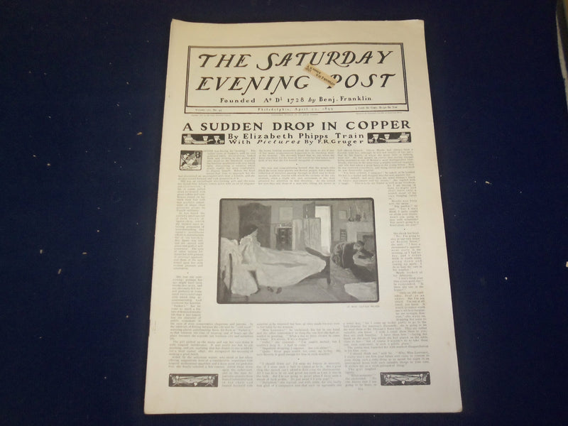 1899 APRIL 22 THE SATURDAY EVENING POST MAGAZINE - NICE ILLUSTRATIONS - B 6702