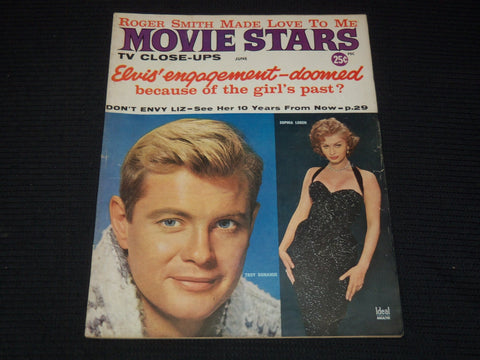 1960 JUNE MOVIE STARS TV CLOSE-UPS MAGAZINE - TROY DONAHUE & LOREN - E 16281