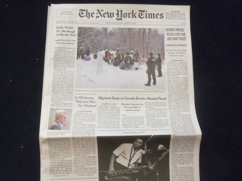 2023 MARCH 3 NEW YORK TIMES - GUILTY VERDICT FOR ALEX MURDAUGH IN MURDER TRIAL