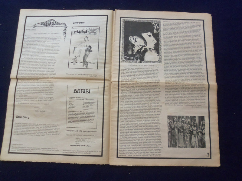 1976 HABIBI NEWSPAPER - VOLUME 3, NUMBER 2 - MIDDLE EASTERN DANCE/MUSIC- NP 6852
