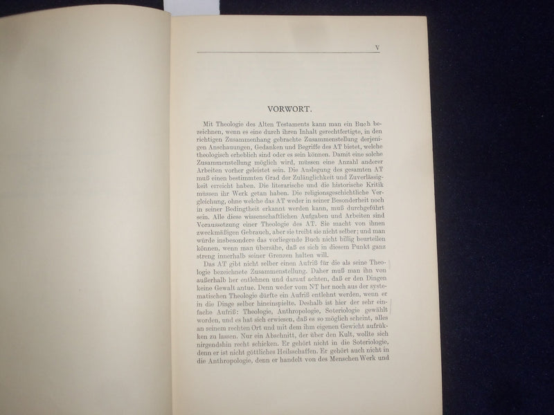 1936 THEOLOGIE DES ALTEN TESTAMENTS HARDCOVER BOOK VON KOHLER - GERMAN - KD 9021