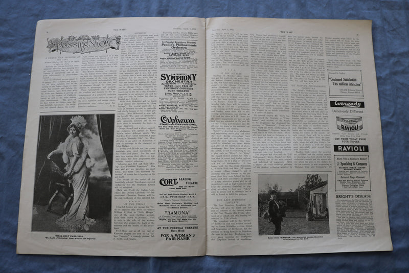 1916 APRIL 1 THE WASP MAGAZINE- GREAT COVER, PHOTOS, STORIES & ADS - SP 4785K