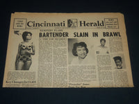 1963 JULY 13 CINCINNATI HERALD NEWSPAPER - BARTENDER SLAIN IN BRAWL - NP 4403