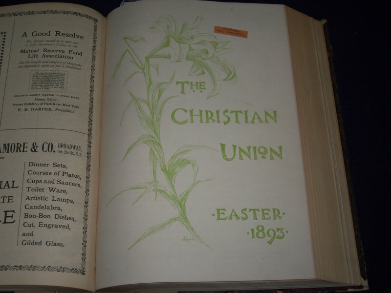 1893 JAN 7 - JUNE 24 THE CHRISTIAN UNION BOUND VOLUME - ILLUSTRATIONS - KD 2382