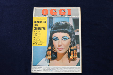 1963 AUGUST 15 OGGI MAGAZINE - ELIZABETH TAYLOR COVER - ITALIAN - E 23824
