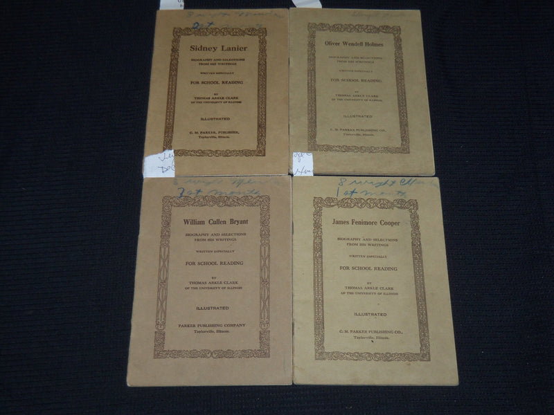 1900'S ILLUSTRATED BIOGRAPHIES BOOKS LOT OF 4 - HOLMES - BRYANT - COOPER - K 639