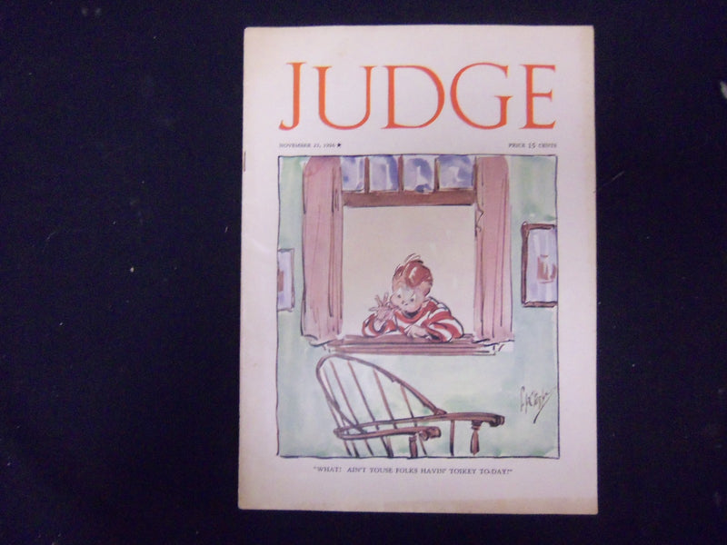 1926 NOVEMBER 27 JUDGE MAGAZINE - NICE ILLUSTRATIONS, STORIES AND ADS - ST 3850
